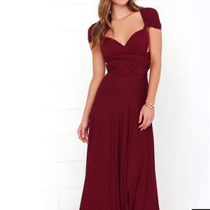 Versatile burgundy maxi dress. Perfect for prom!